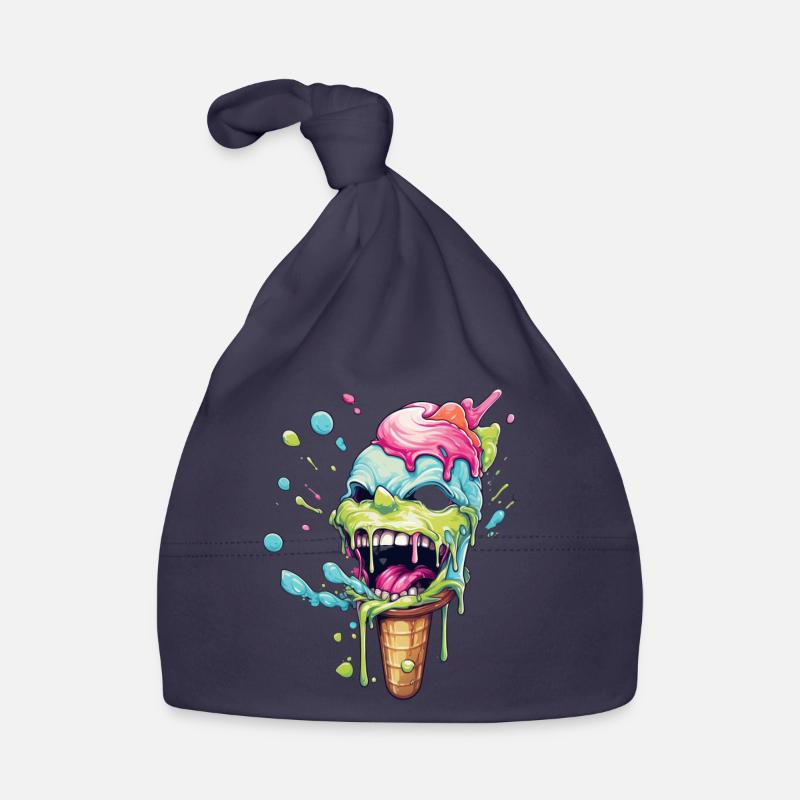 Psycho Eiscreme lacht knallbunt Baby Bio-Mütze