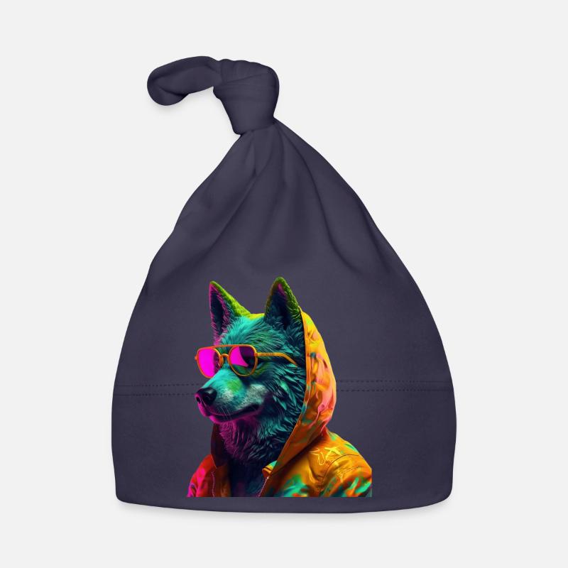 Wolf with sunglasses wolves predator Organic Baby Cap