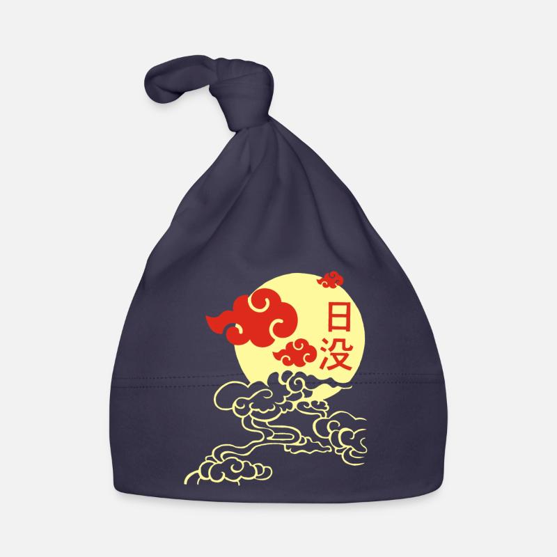 Coucher de soleil manga - Bonnet bio Bébé - marine