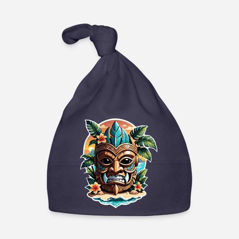 Tiki Beach - Polynesia Statue Organic Baby Cap