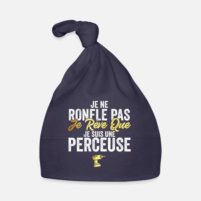 Perceuse Hurmour Bricolage pour Papa Bricoleur - Bonnet bio Bébé - marine