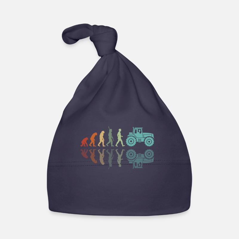 Evolution du tracteur - Bonnet bio Bébé - marine