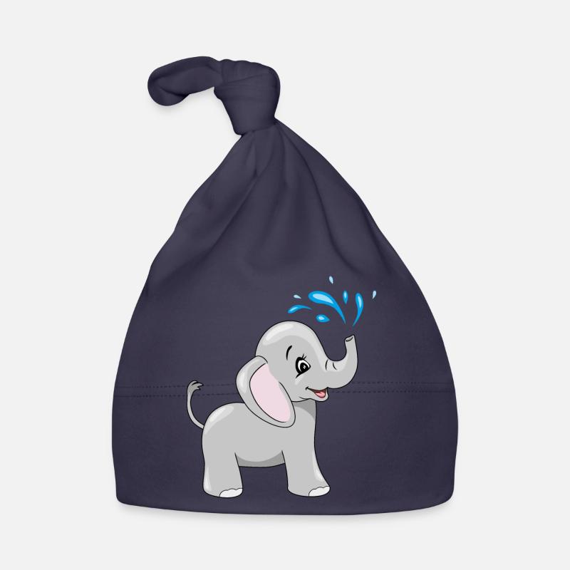 Cute baby elephant bathing Organic Baby Cap