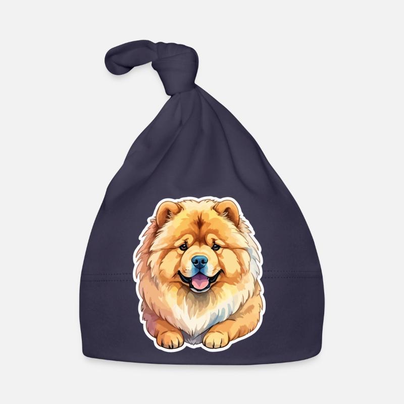 Chow Chow Aquarelles Bonnet bio Bébé