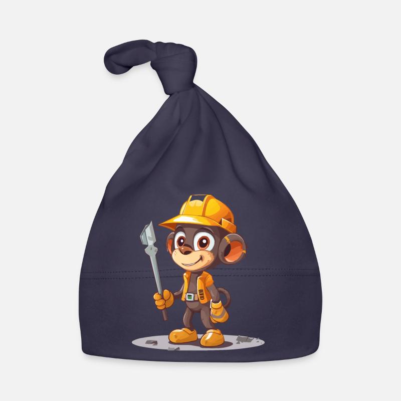 Construction Monkey Organic Baby Cap