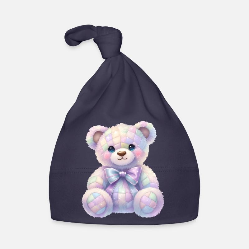 Coquette Glitter Teddy Bear 🧸 Organic Baby Cap