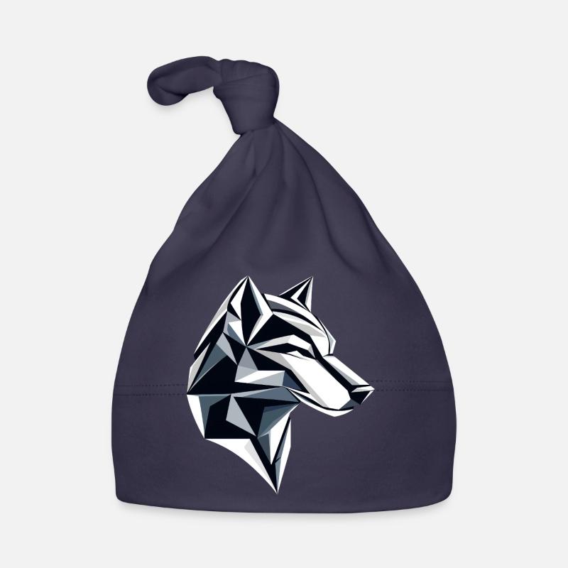 Conception de logo Wolf I Low Poly Art Bonnet bio Bébé