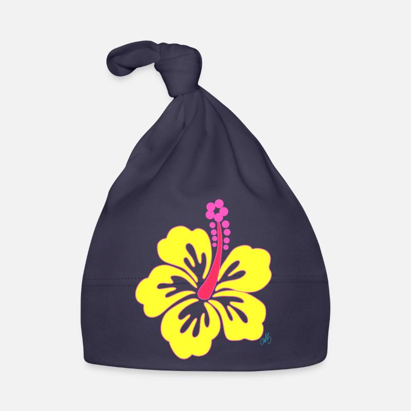 Fleur d'Hibiscus tropicale jaune Bonnet bio Bébé