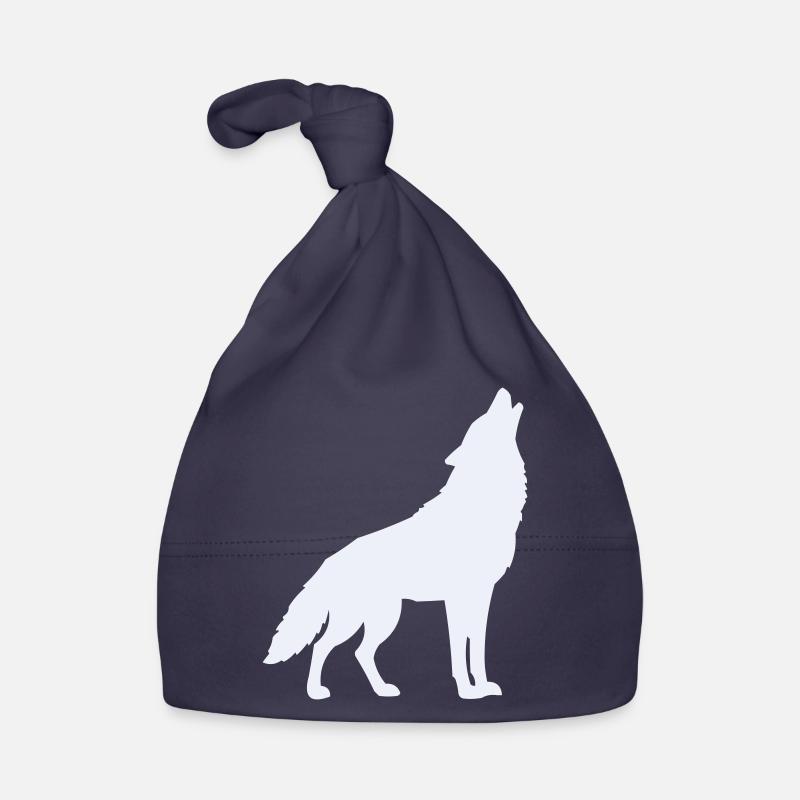 Wolfsilhouette Mondlicht Baby Bio-Mütze