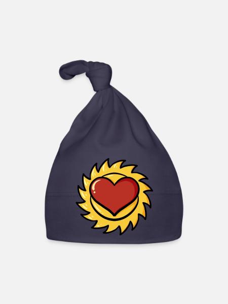 Heart Sun Sun Heart Gift Idea - Sun Heart - Organic Baby Cap - navy - Front