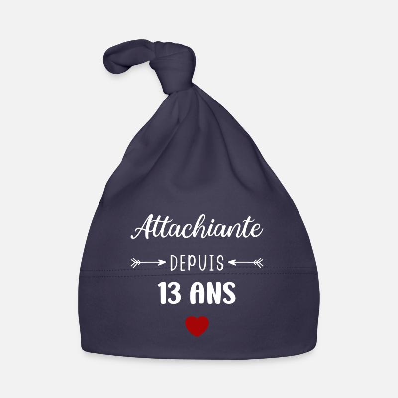 Attachiante depuis 13 ans - Bonnet bio Bébé - marine