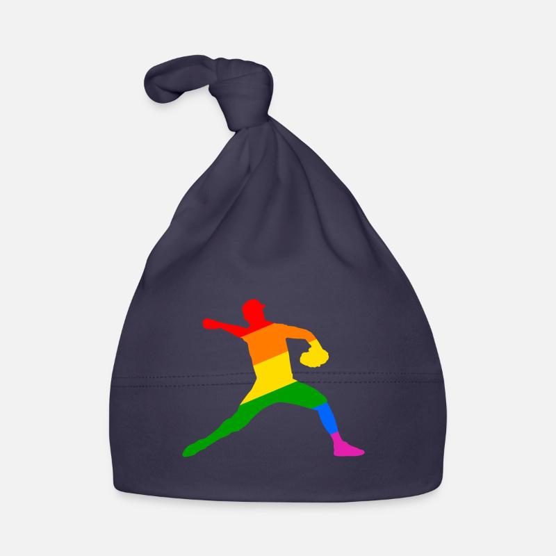 Rainbow Baseball Player Gift Organic Baby Cap