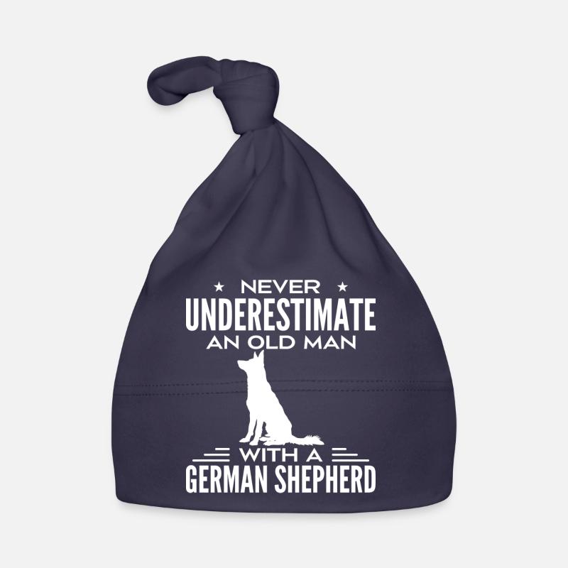 Never Underestimate Old Man With A German Shepherd Organic Baby Cap