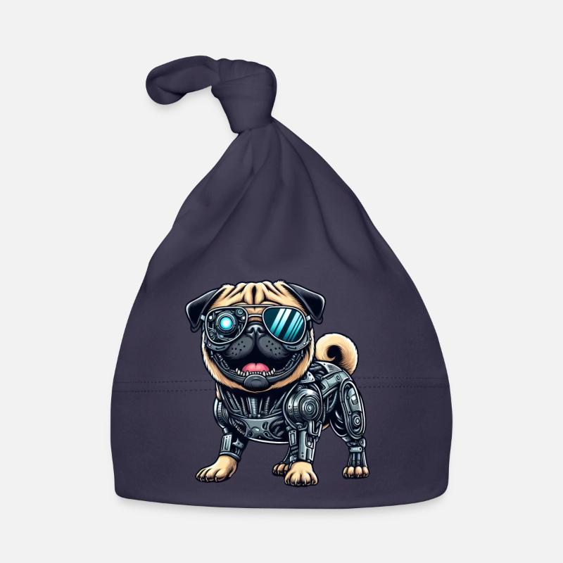 Pug Cyborg - Bionic Robot Dog Organic Baby Cap