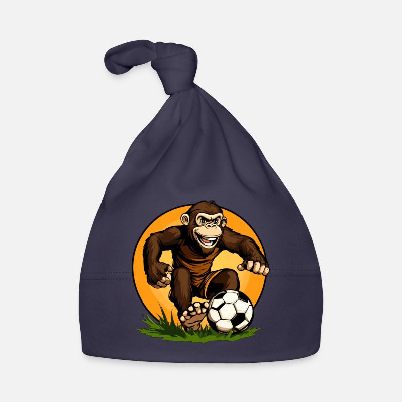 Affen Fussball Baby Bio-Mütze
