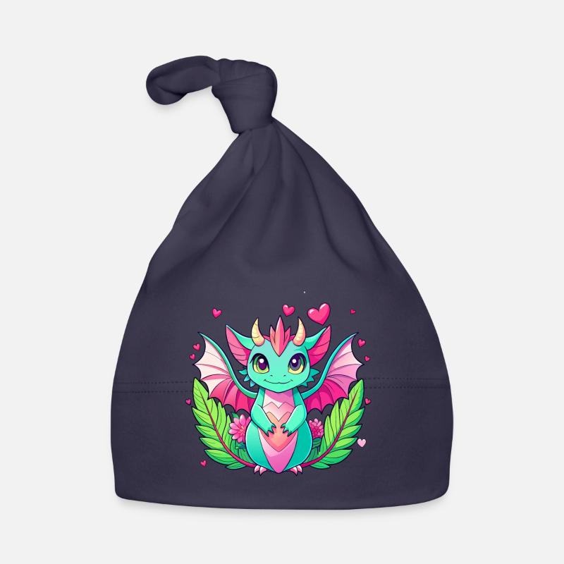 Farbenfroher Drache Baby Bio-Mütze