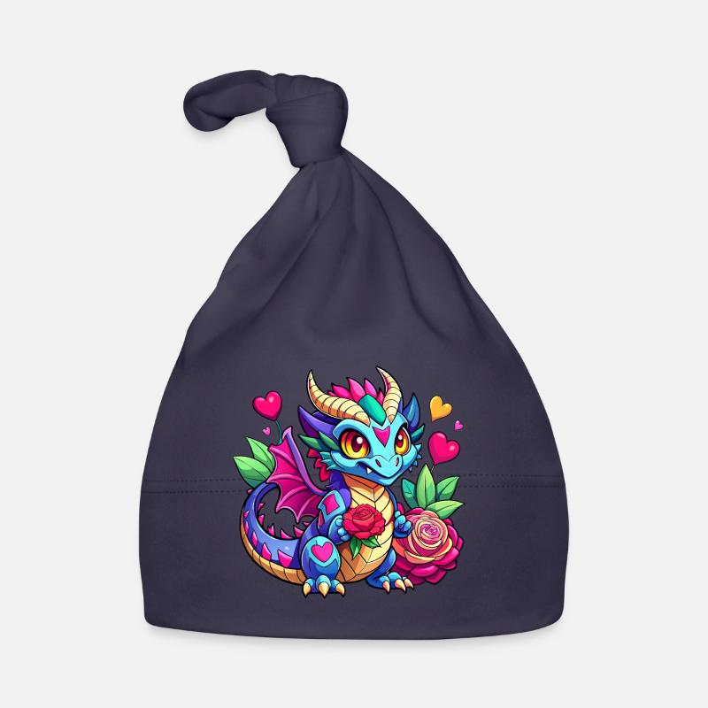 Farbenfroher Drache Baby Bio-Mütze