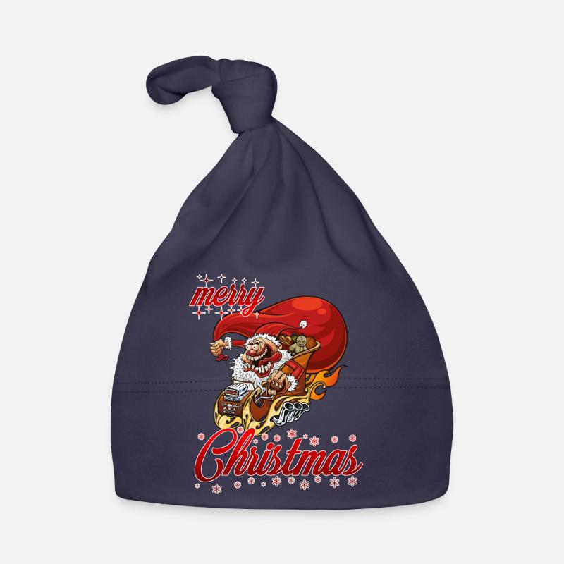joyeux noël réglage père - Bonnet bio Bébé - marine