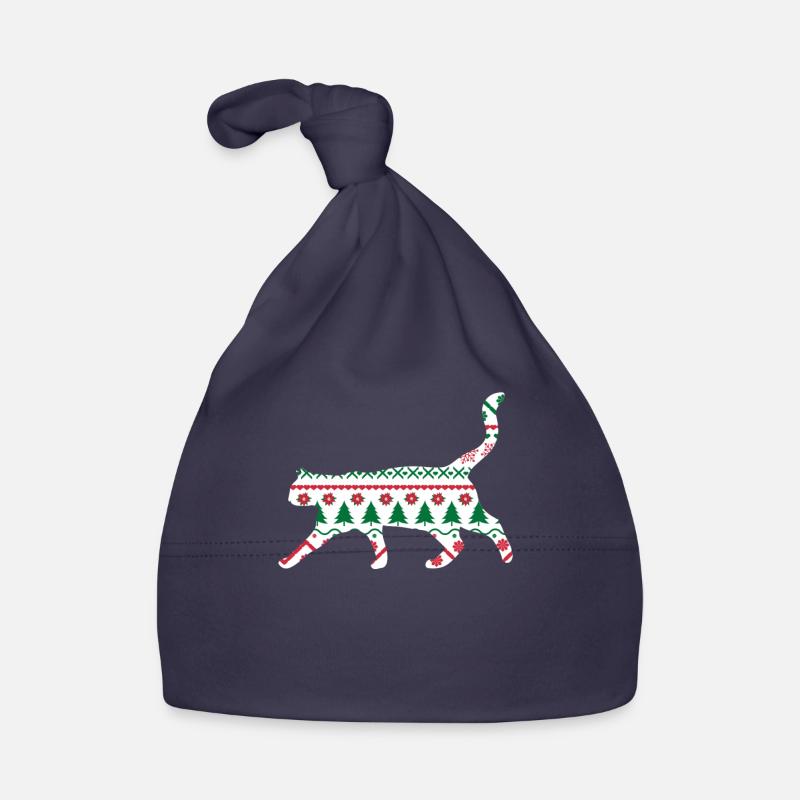 Noël mignon de Noël Chat Chat cadeau de Noël Bonnet bio Bébé