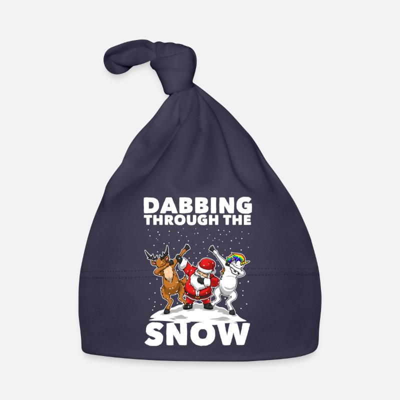 Dabbing Santa Dabbing Einhorn Weihnachten Geschenk - Bonnet bio Bébé - marine