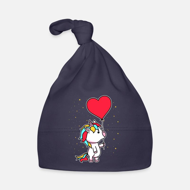 UNICORN MIT BALLOON / EINHORN / GESCHENK Baby Bio-Mütze