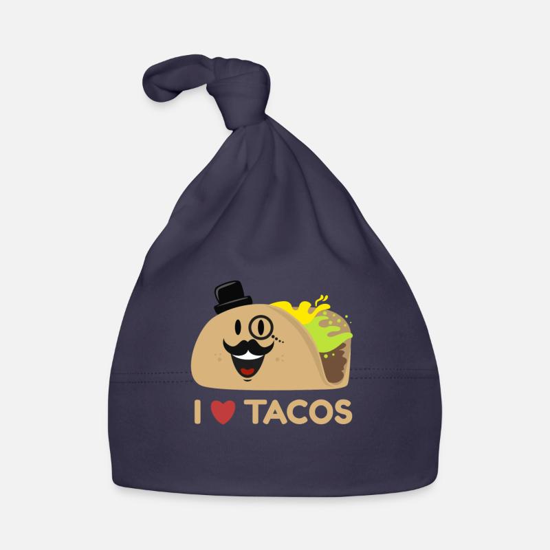 J'aime les tacos - Bonnet bio Bébé - marine