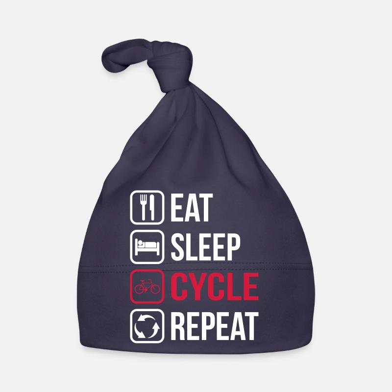 Eat Sleep Cycle Repeat Organic Baby Cap