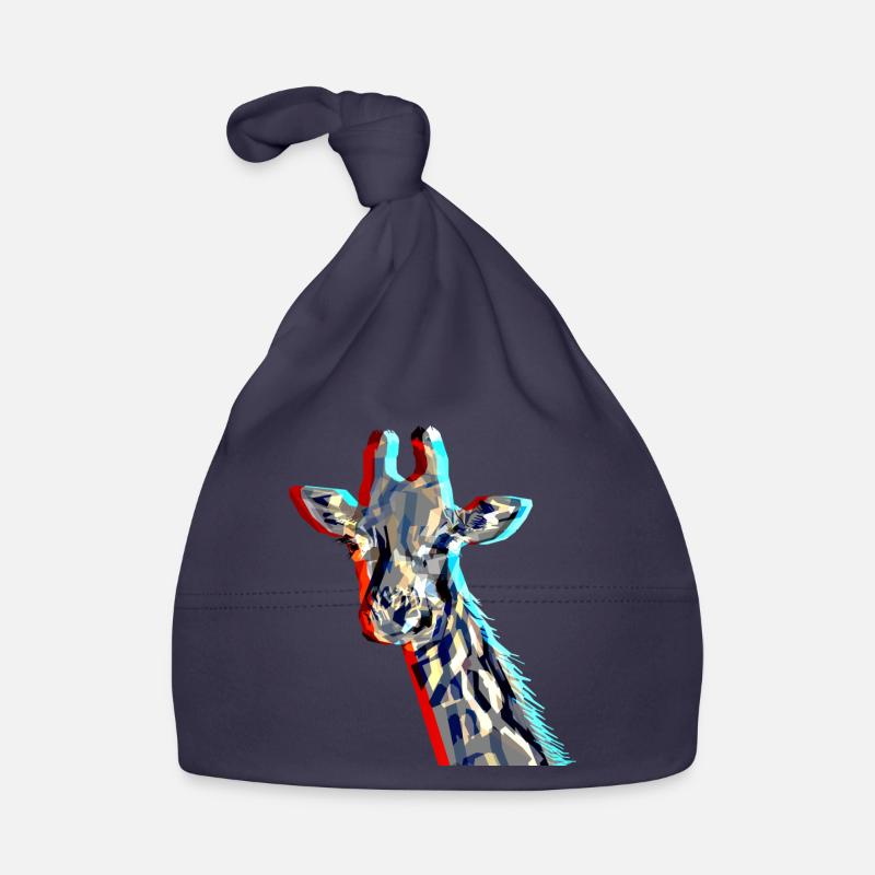 Giraffe with 3D effect Organic Baby Cap