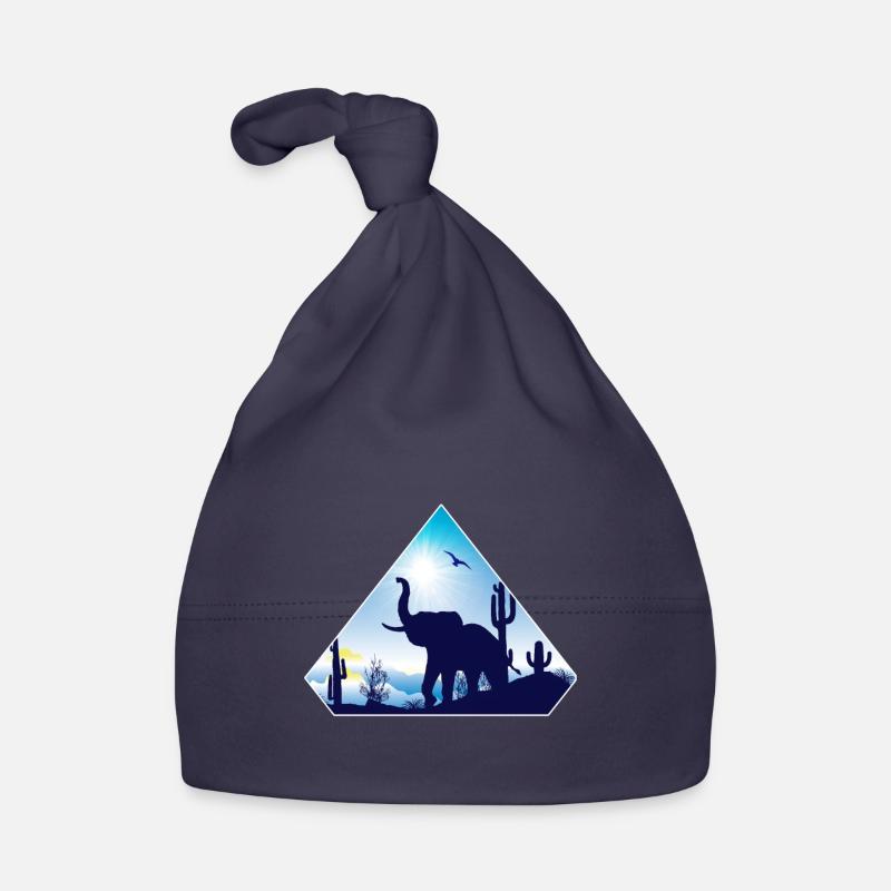 éléphant - Bonnet bio Bébé - marine
