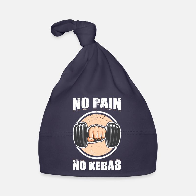 Aucune douleur aucun cadeau de gymnastique de levage de poids de Kebab - Bonnet bio Bébé - marine