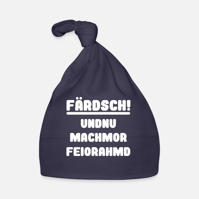 Saxon dialect funny work Feierabend Farsch Organic Baby Cap