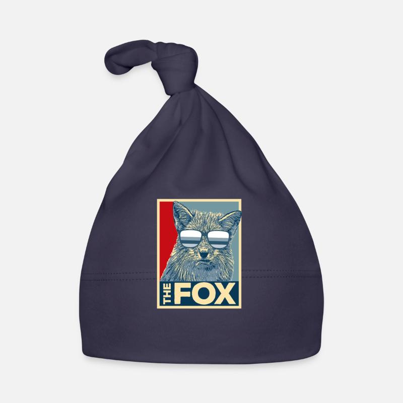 Fuchs Tiere Tier Cool WildnisComic Geschenk - Baby Bio-Mütze - Navy