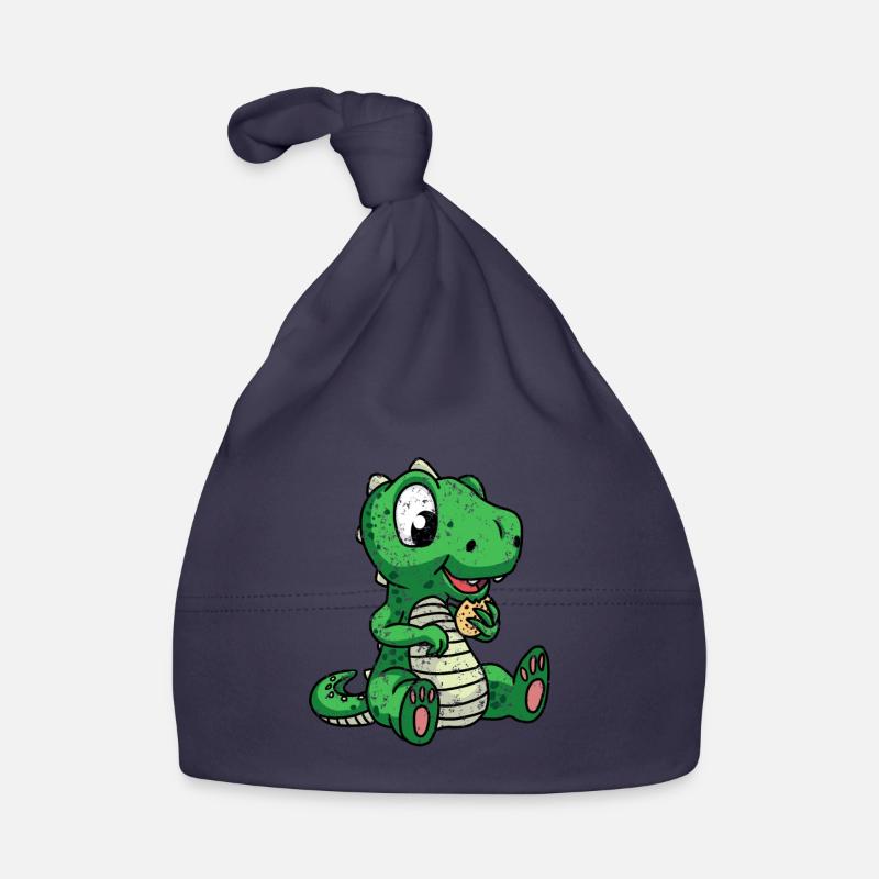 Small Dino with a Biscuit Retro Vintage Organic Baby Cap