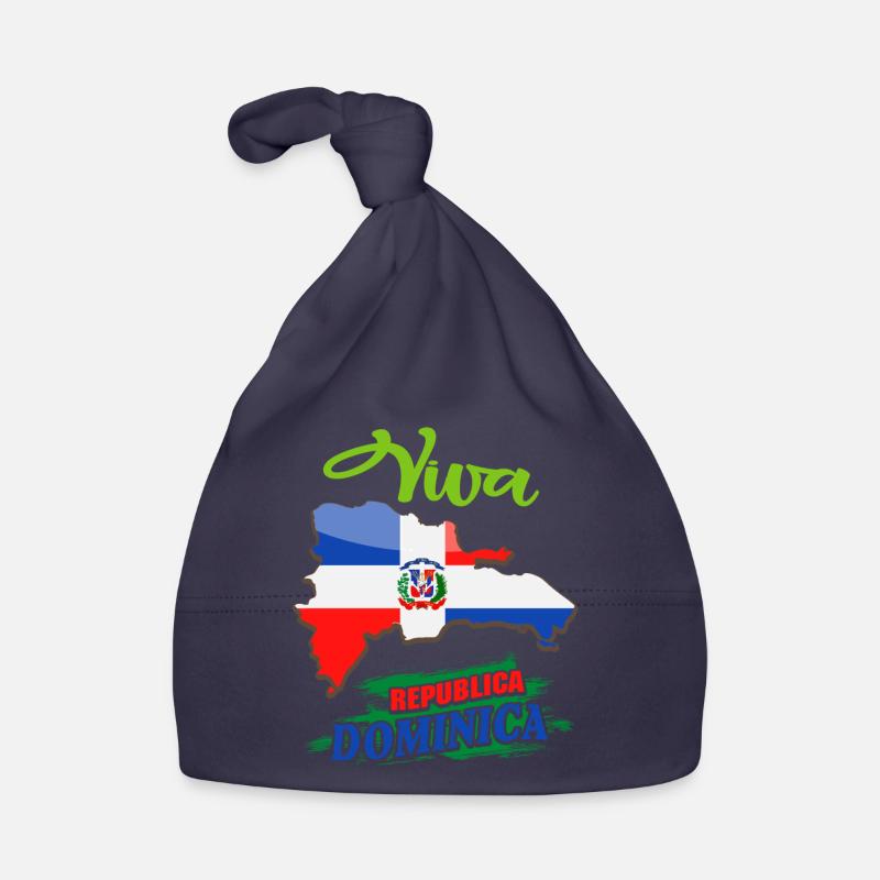 Conception du drapeau de la République dominicaine - Bonnet bio Bébé - marine