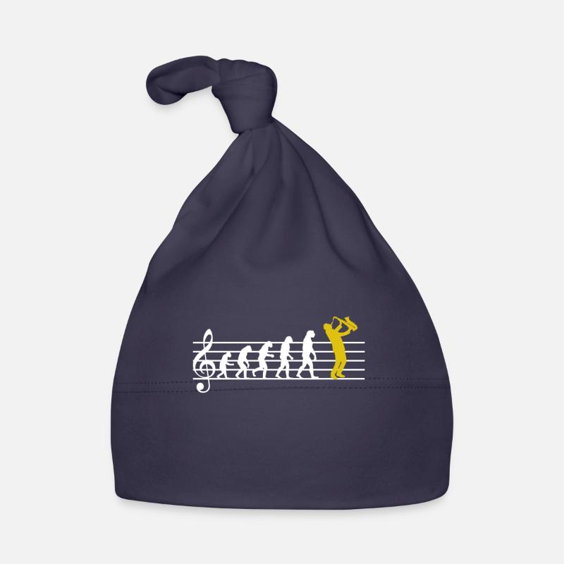 Saxophone Jazz Evolution Saxophone Classique Musicien - Bonnet bio Bébé - marine