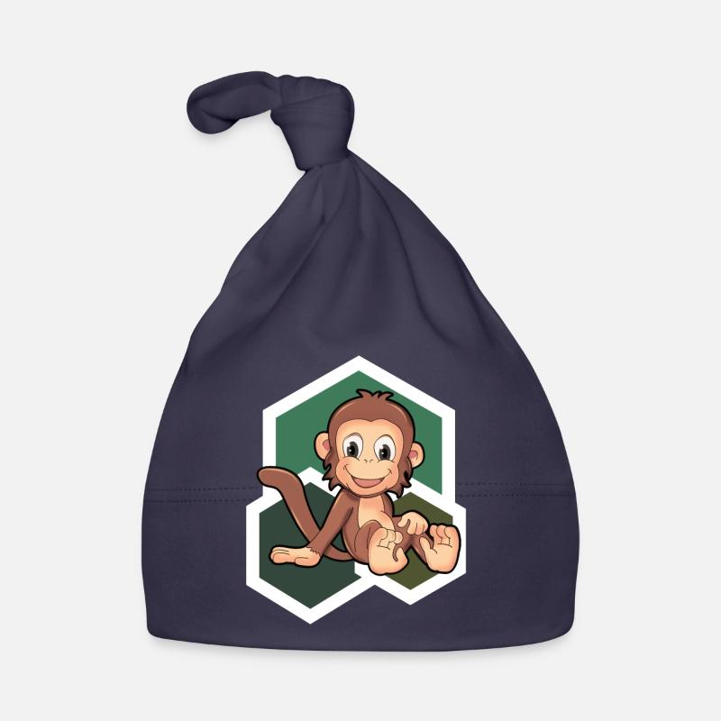 Süßes Äffchen - Baby Bio-Mütze - Navy
