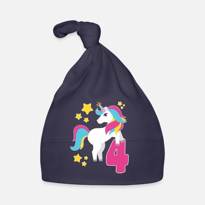 4. Geburtstag Einhorn Ich Bin Schon 4 Geschenk Baby Bio-Mütze