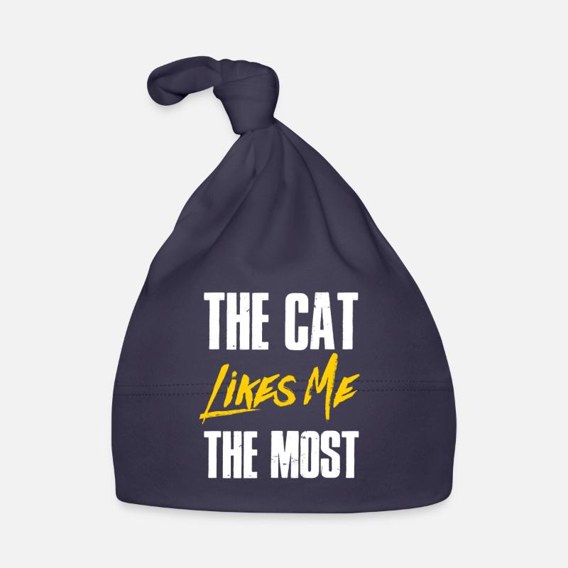 Le chat comme moi - Bonnet bio Bébé - marine