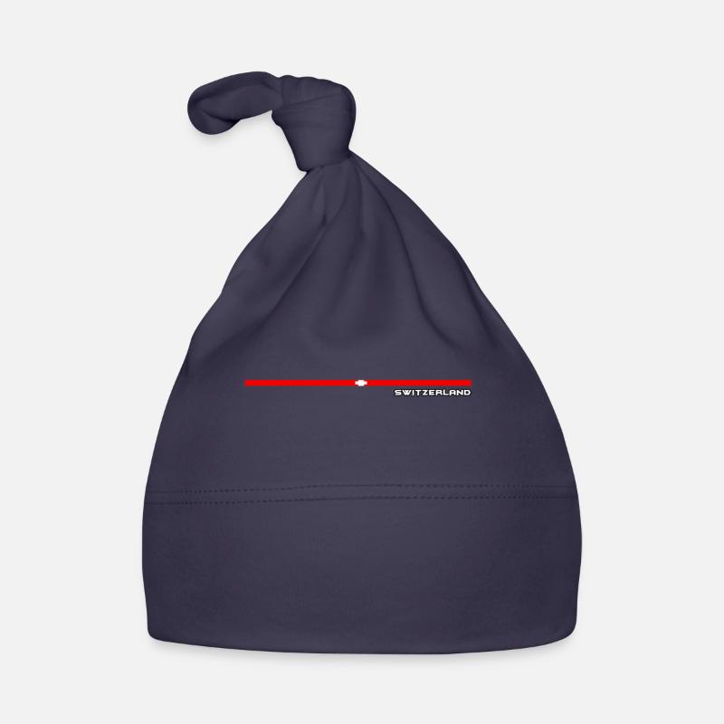 DRAPEAU Suisse Switzerland - Bonnet bio Bébé - marine