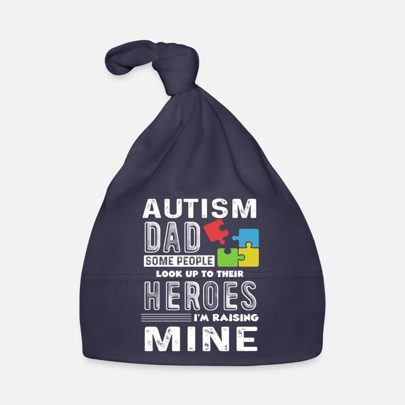 Sensibilisation à l'autisme Papa autisme - Bonnet bio Bébé - marine