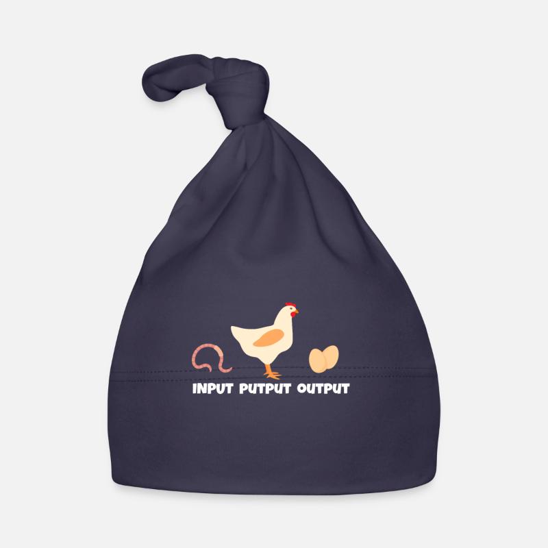 Input output putput chickens chicken hen house rooster Organic Baby Cap