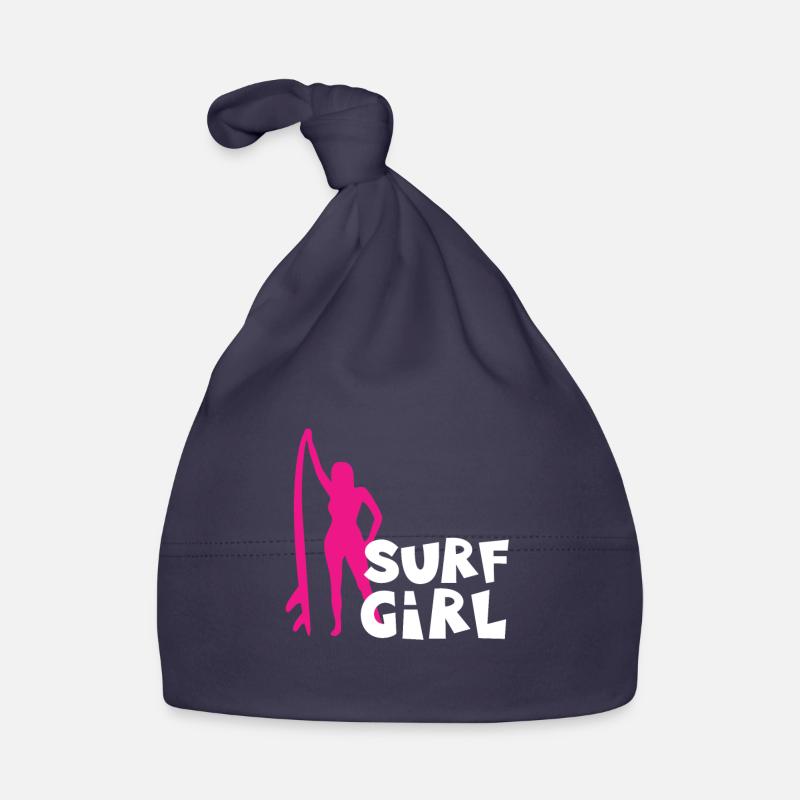 Fille de surf - Bonnet bio Bébé - marine