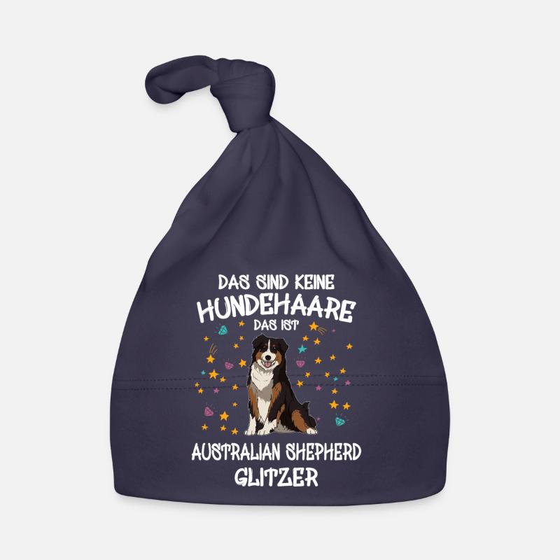 Australian Shepherd Glitzer Hunde Halter Geschenk - Baby Bio-Mütze - Navy