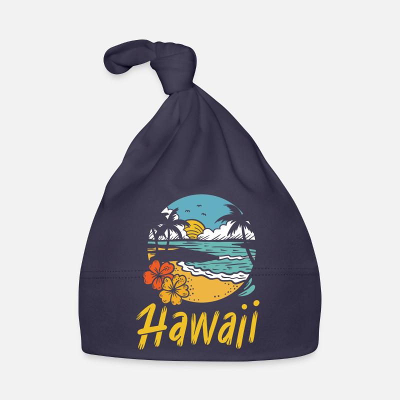 Été de surf à Hawaï - Bonnet bio Bébé - marine