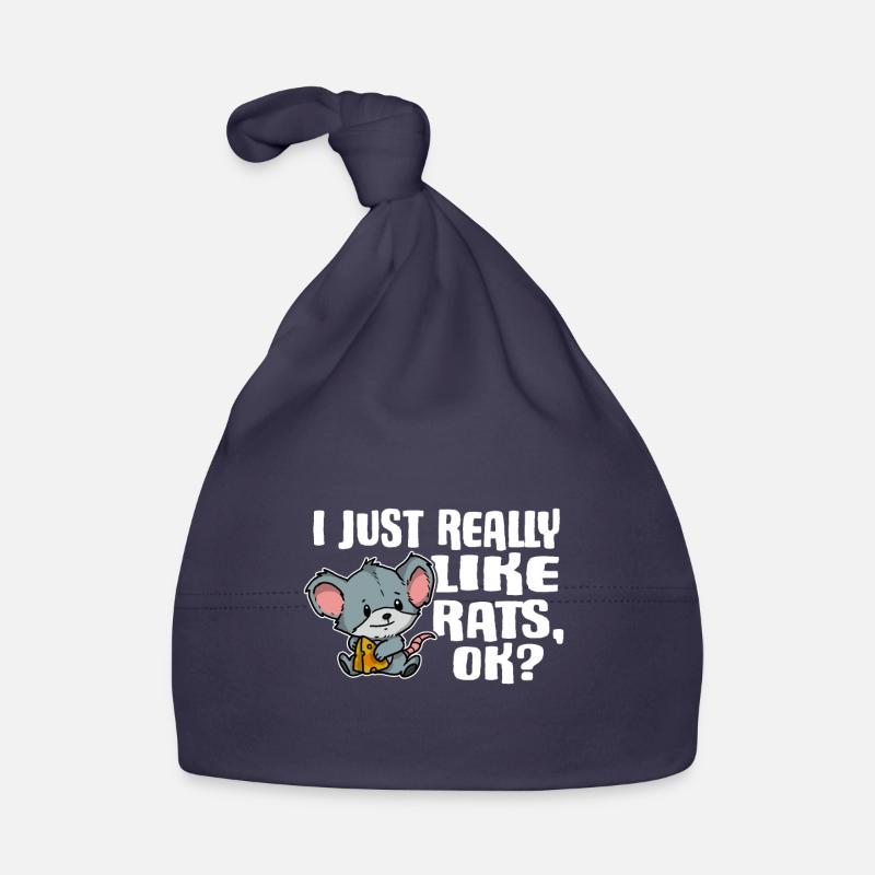 I Just Really Like Rats Ok Ratte Souris Idée cadeau Bonnet bio Bébé