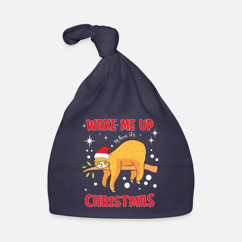 Faultier Weihnachtsmann Baby Bio-Mütze