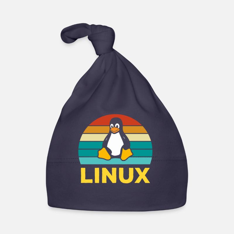 Linux Retro Vintage Geek Style Informatiker Baby Bio-Mütze