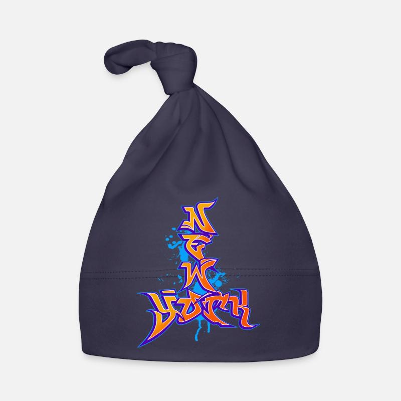 Graffiti de New York - Bonnet bio Bébé - marine