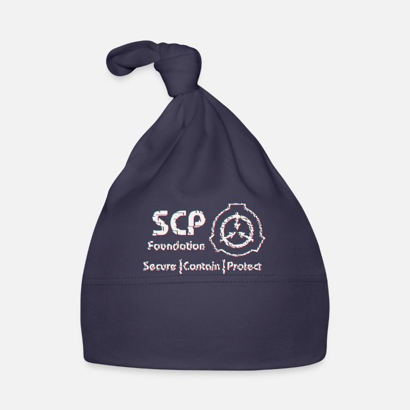 SCP Symbol Glitched version - Bonnet bio Bébé - marine