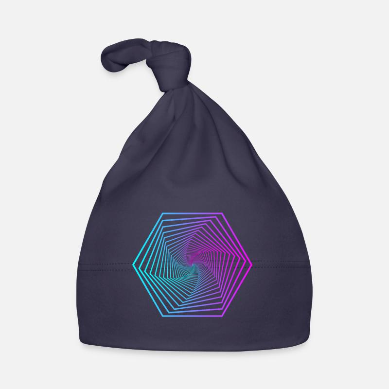Neon Polygon Spiral Gradient Organic Baby Cap